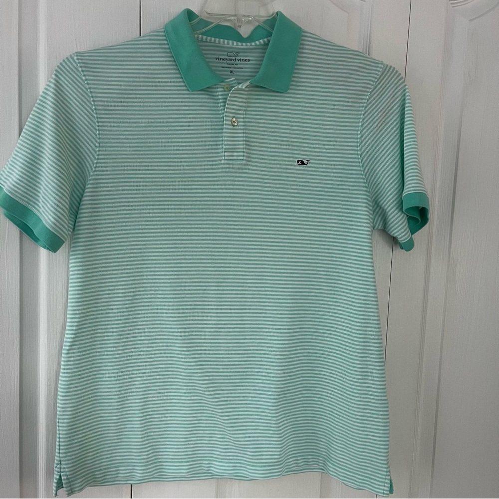 Vineyard Vines Polo Shirt Mens XL Striped Whale Casual Golf Preppy Classic Fit